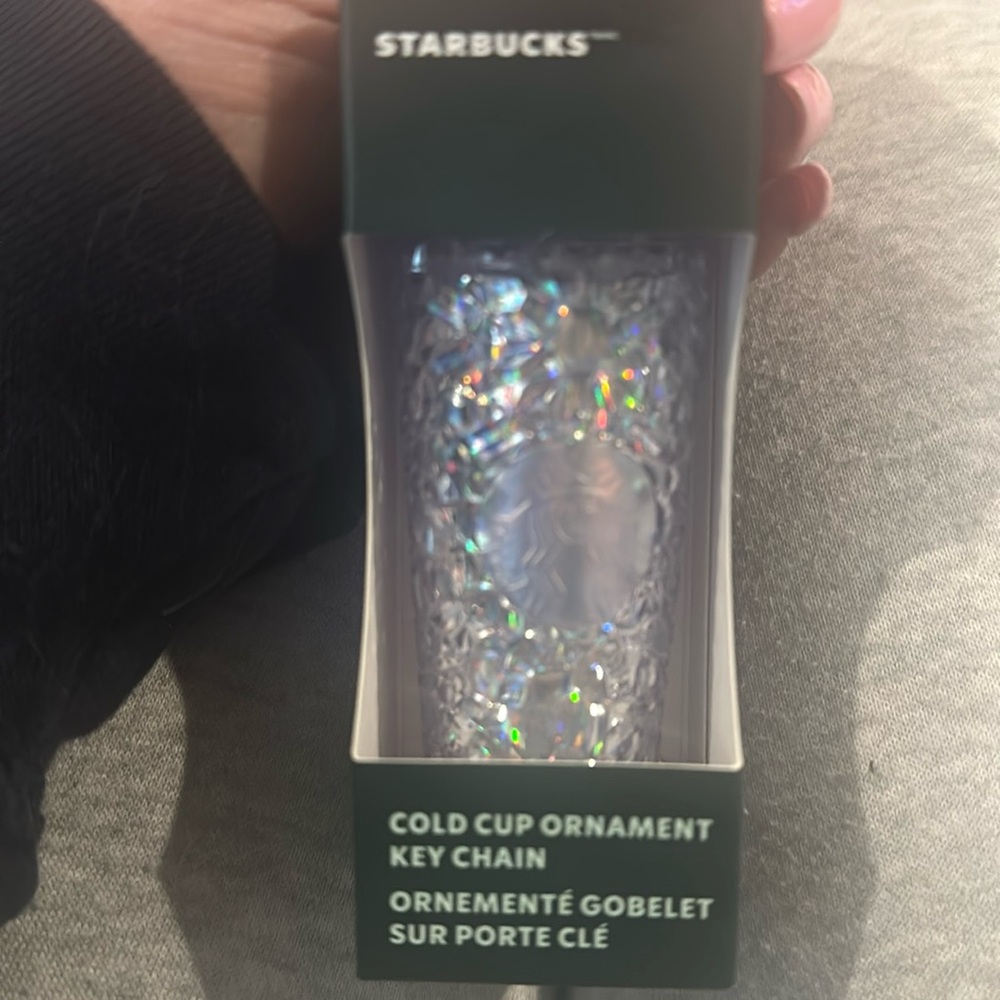 Starbucks silver cold cup ornament keychain